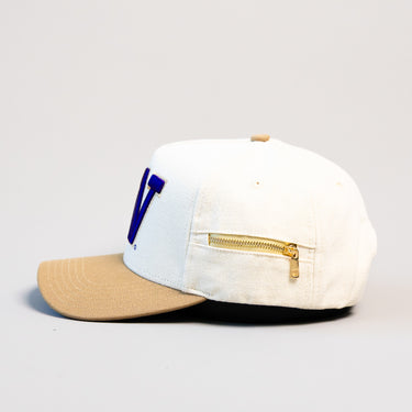 Washington Huskies Hat Cream & Tan Jobsite Snapback - Side View