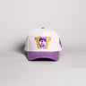 Washington Huskies Vintage W Hat Cream Cotton Purple Suede Brim Seal Patch Snapback - Front Panel