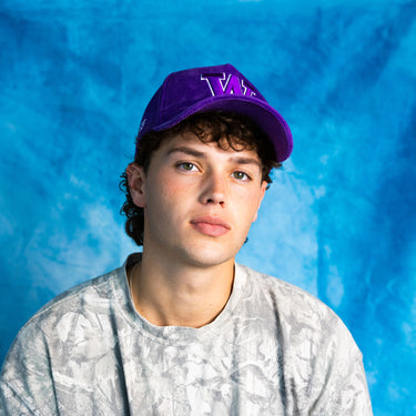 Washington Huskies W Hat Purple Corduroy Huskies Patch Snapback College - On Model Lifestyle