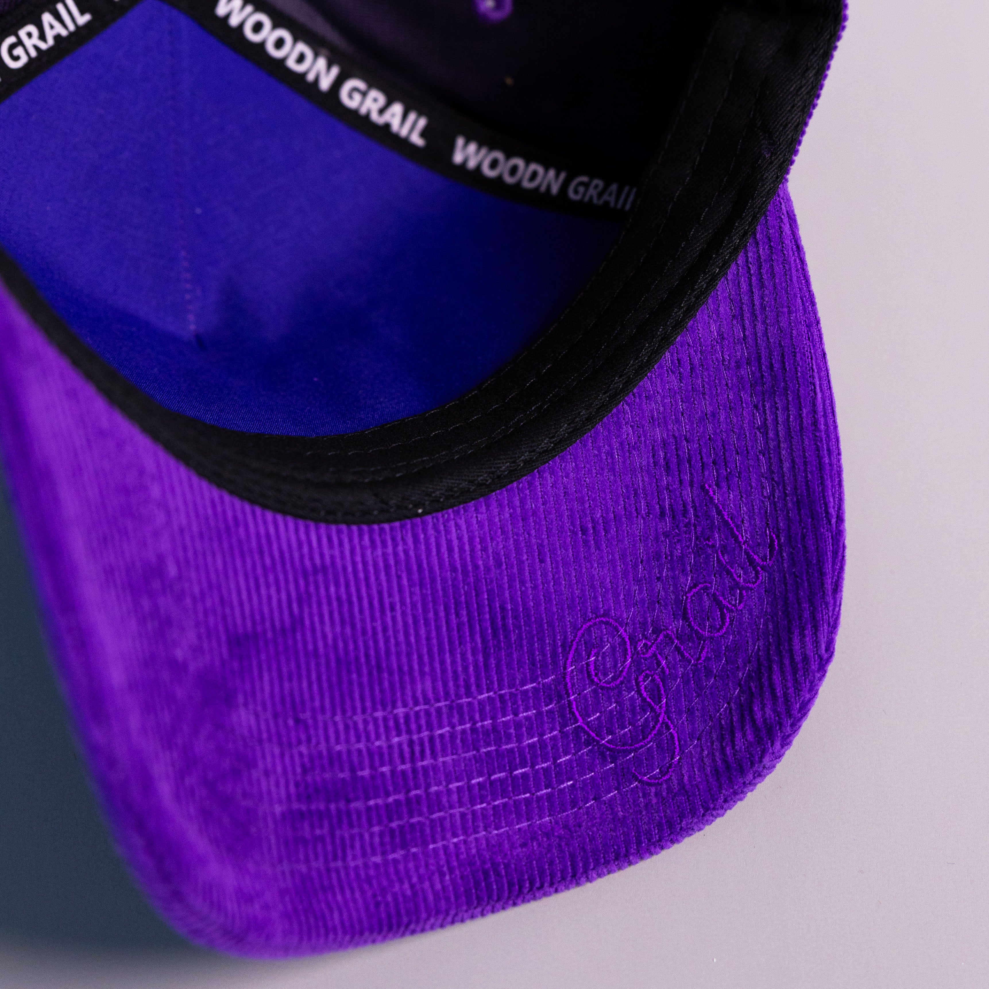 Washington Huskies W Hat Purple Corduroy Huskies Patch Snapback College - Underbrim Detail