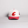 Washington State Cougars Hat Cream Cotton Crimson Suede Brim Side Patch Snapback - Front Panel