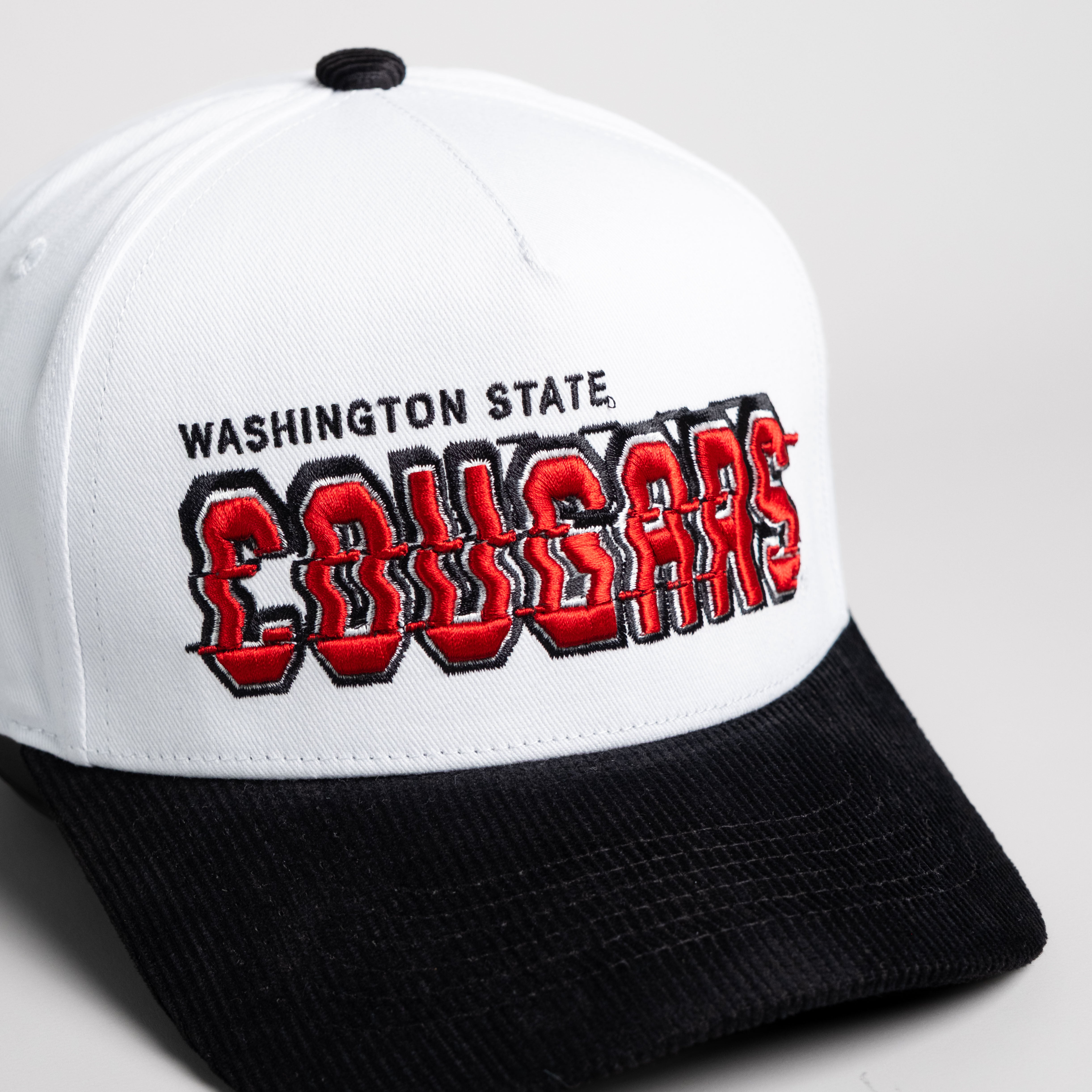 Washington State Cougars Hat White & Black Stadium Pulse - Angled View