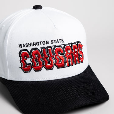 Washington State Cougars Hat White & Black Stadium Pulse - Angled View