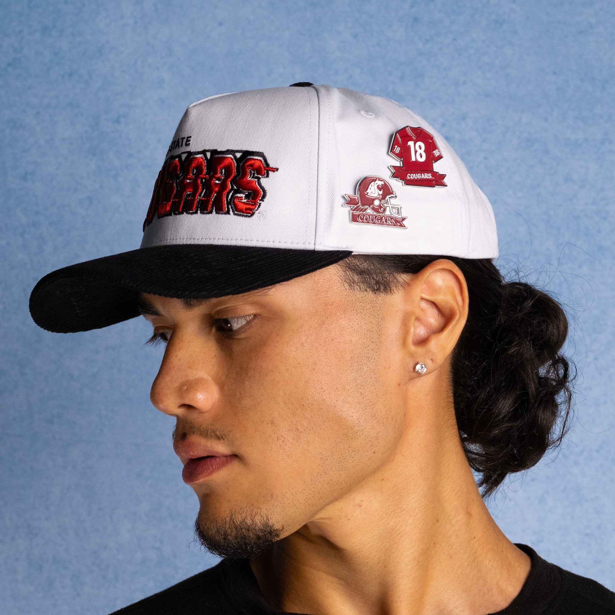 Washington State Cougars Hat White & Black Stadium Pulse - On Model Lifestyle B