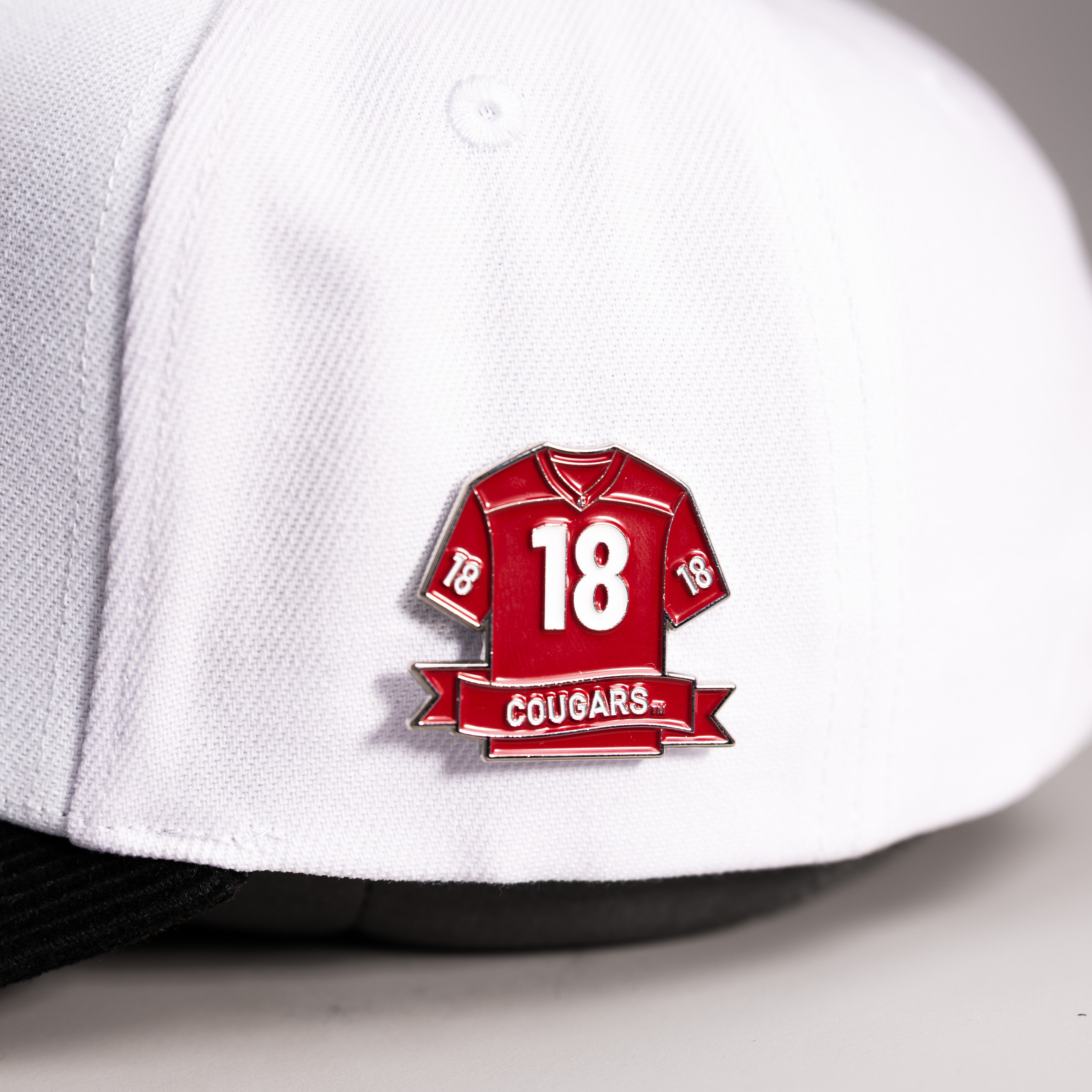 Washington State Cougars Jersey Pin Officially Licensed Collectible - On Hat Detail