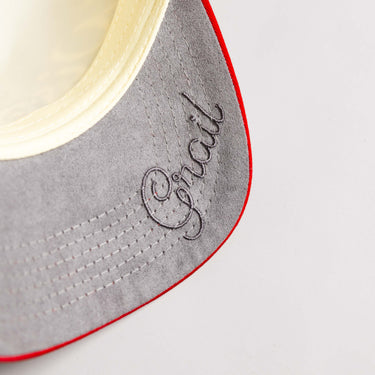 Wisconsin Badgers Hat Cream & Red Stacked Script Snapback - Underbrim Detail