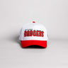 Wisconsin Badgers Hat White & Red Corduroy Stadium Pulse Snapback - Front Panel