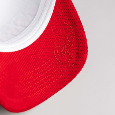 Wisconsin Badgers Hat White & Red Corduroy Stadium Pulse Snapback - Underbrim Detail