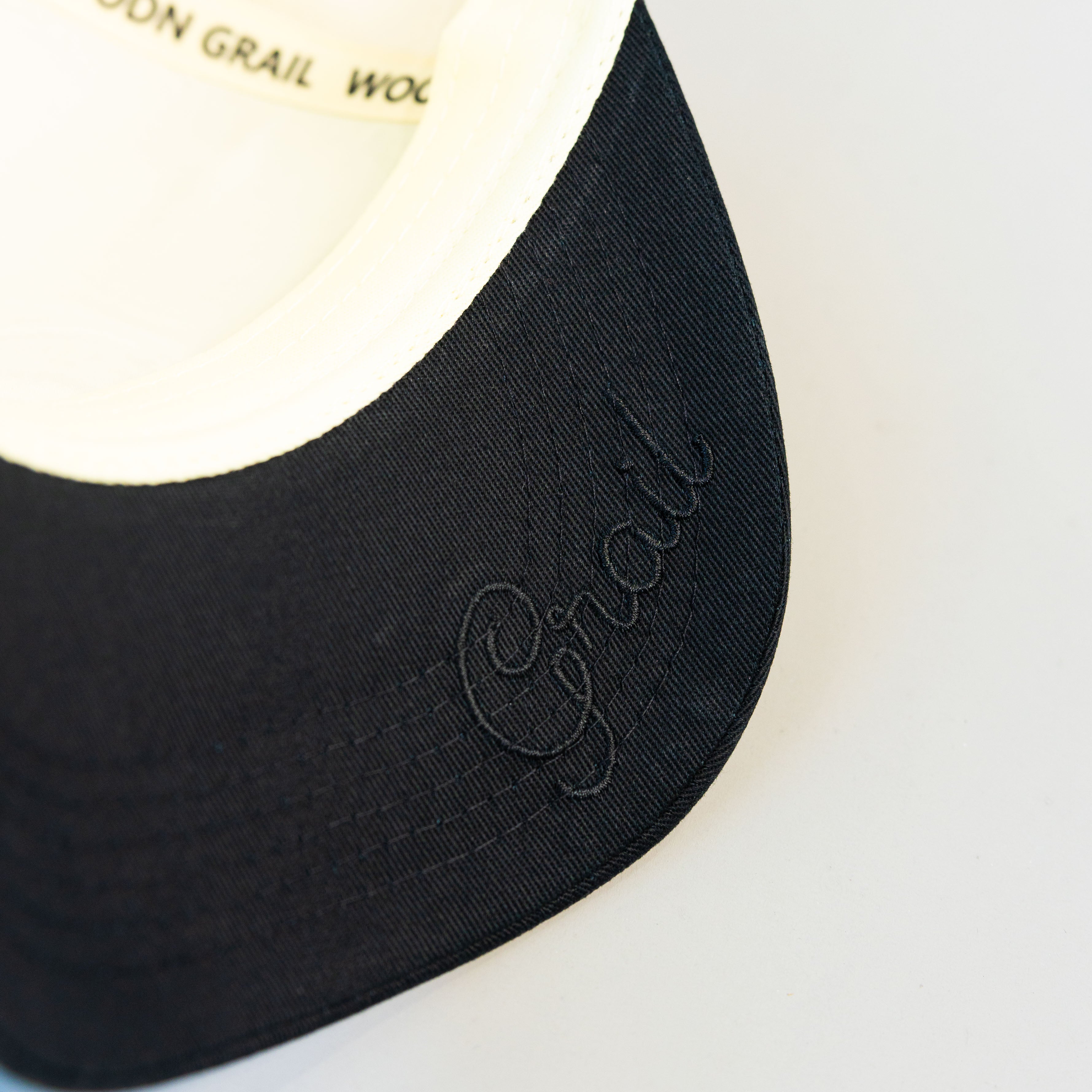 Woodn Grail Headlines Snapback - Black Brim Underbrim Detail