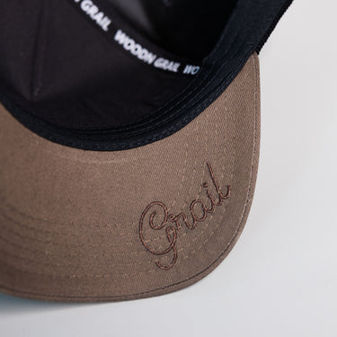 Woodn Grail Nightfall Snapback - Brown Suede Underbrim Detail